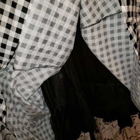 28W NWT Torrid Retro Chic Gingham bow strap dress 28W built-in tulle underskirt - Picture 9 of 10